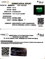 4.57/CT Natural Panna Stone with Govt. Lab Certificate (6771)